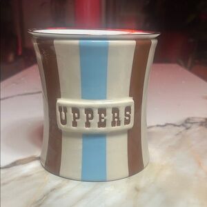 Jonathan Adler Cream, Blue, and Brown Candle Holder